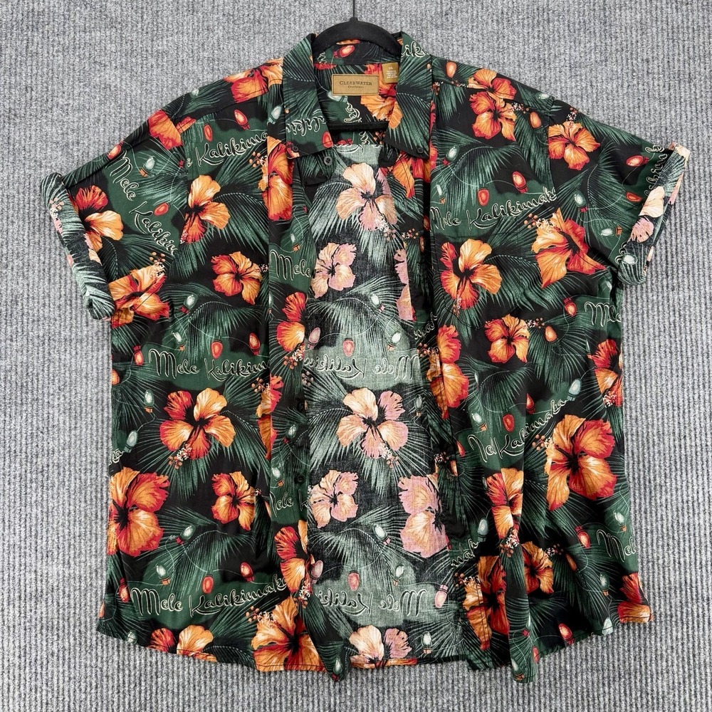 Hawaiian Christmas Shirt Mens XXL Mele Kalikimaka Aloha Holiday Floral - Picture 6 of 9